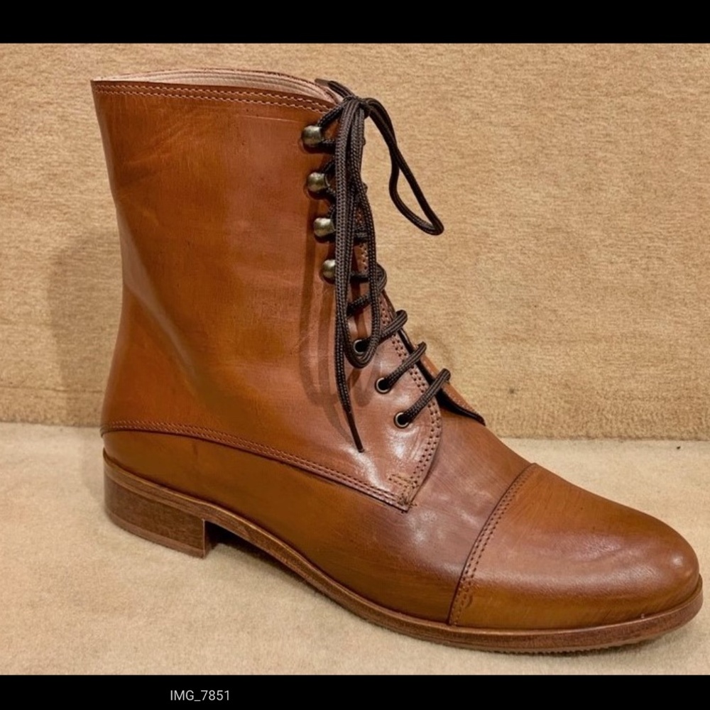 Lace up Leather Ankle Boots made in Florence Italy